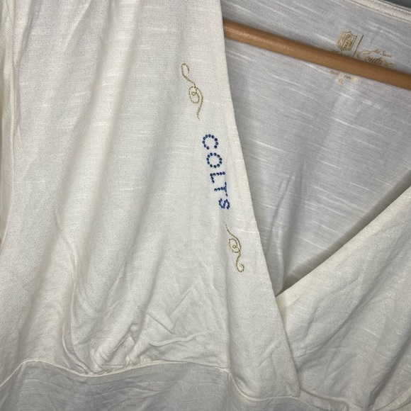 NWT Vintage Y2K NFL Indianapolis Colts Rhinestone Embroidered Babydoll Blouse - Picture 2 of 8